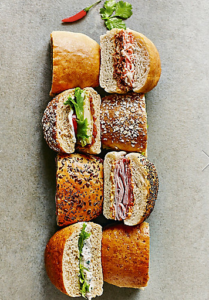a group of sandwiches on a table