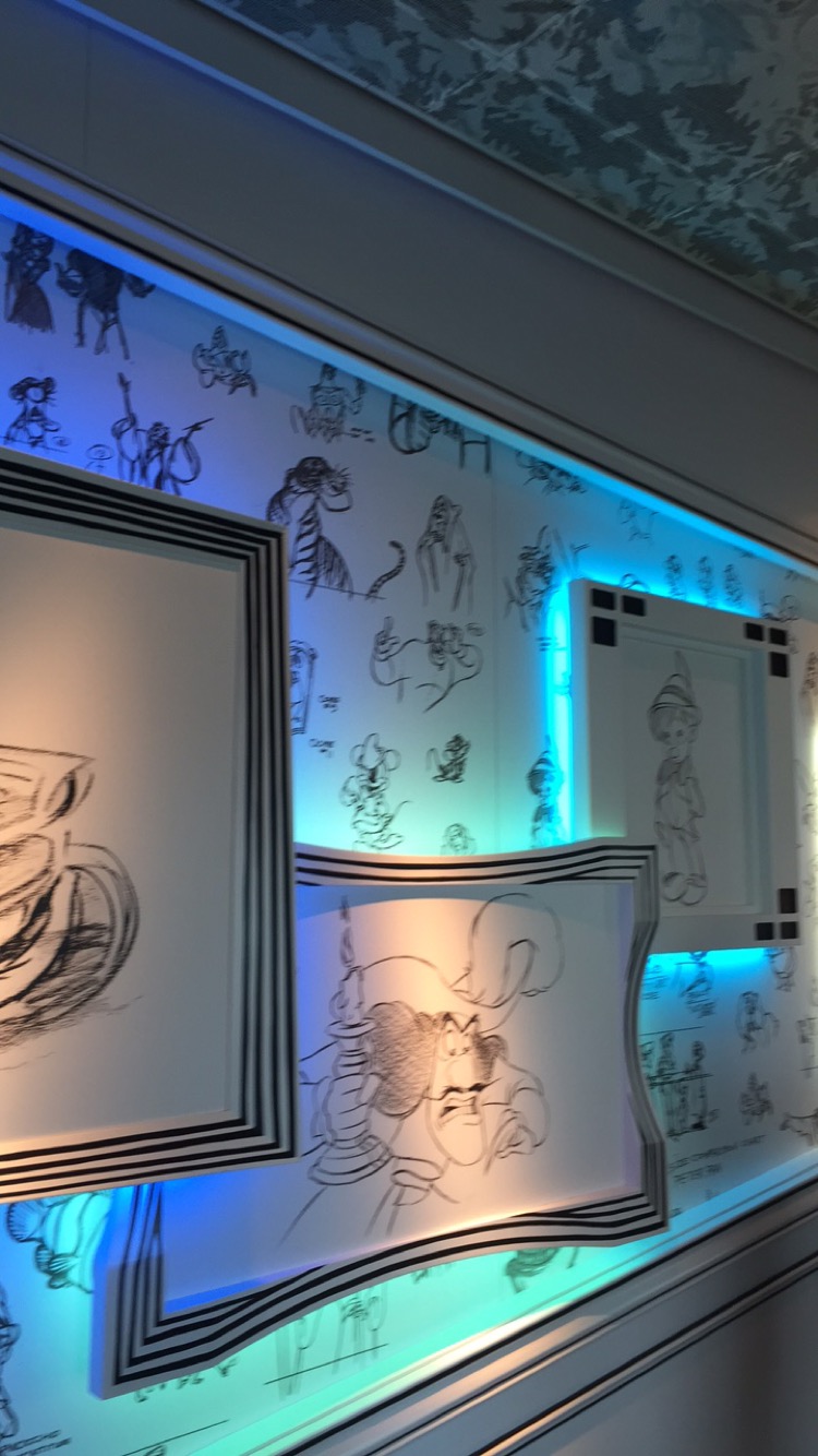 a wall with drawings on it