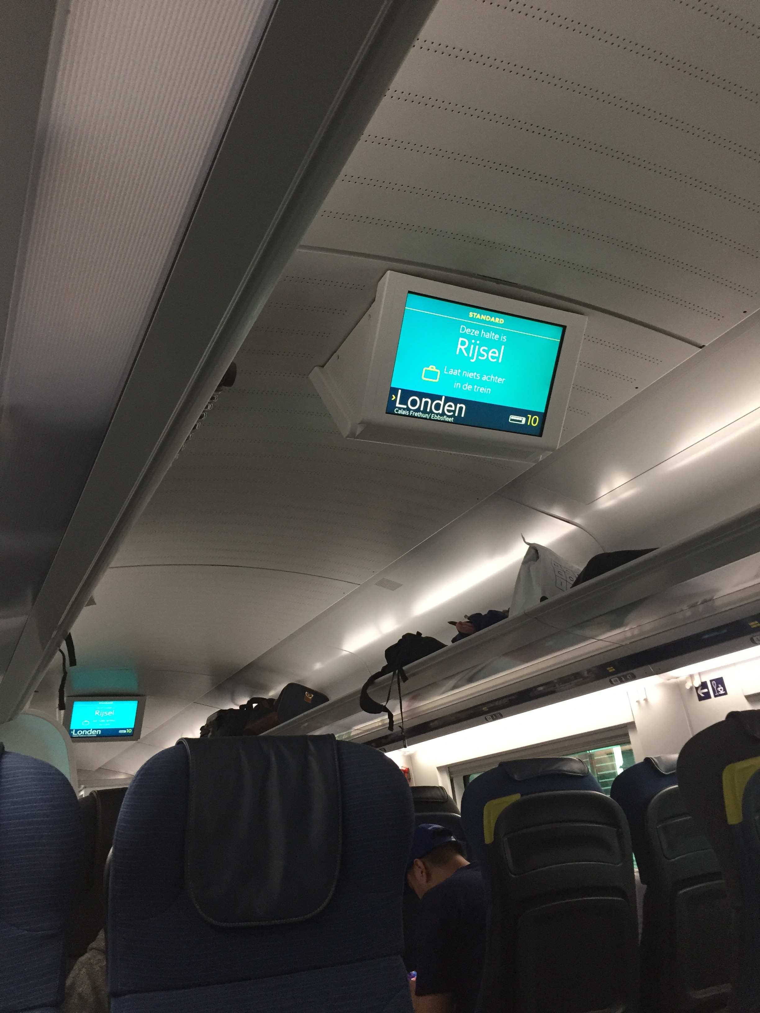 a tv on a train