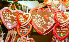 a group of gingerbread hearts from a tree
